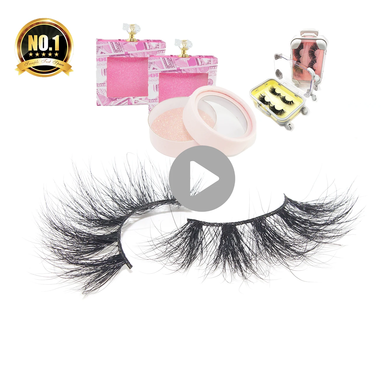 

wholesale custom lash box 3d bottom full strip mink lashes dramatic mink eyelashes vendors 3d 25mm mink eyelash extension, Black