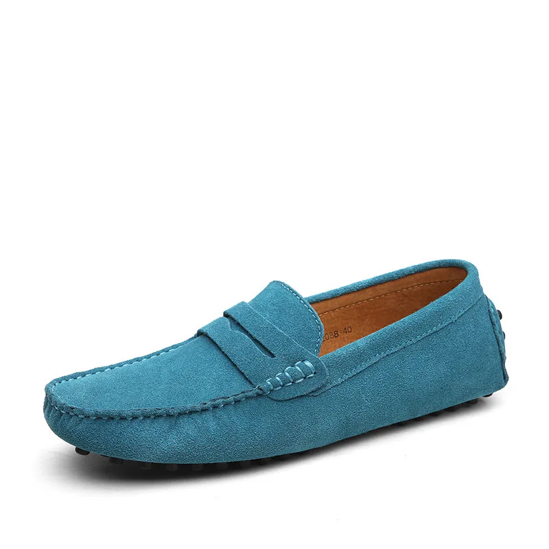 

Factory wholesale big size mens suede leather penny loafers for men