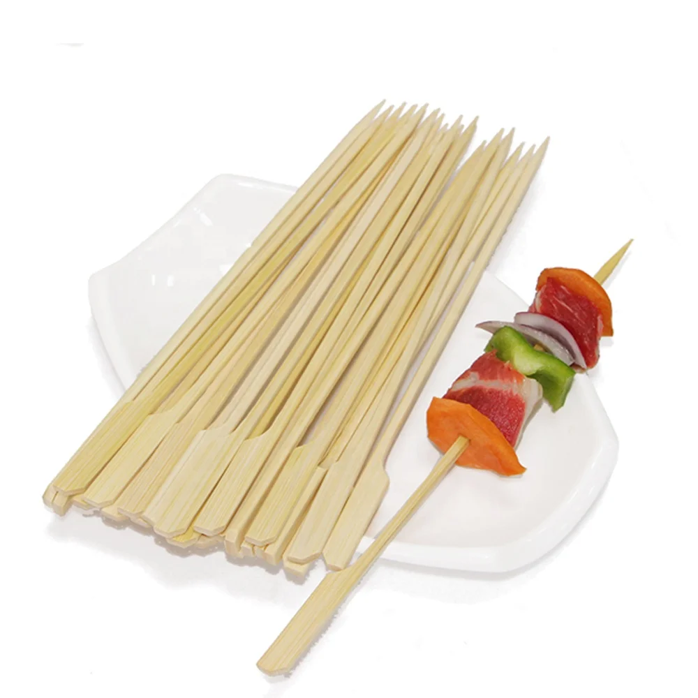 

Hot sale Bamboo Stick Paddle Skewers BBQ Picks Bamboo Skewer Barbeque Skewers, Bamboo color