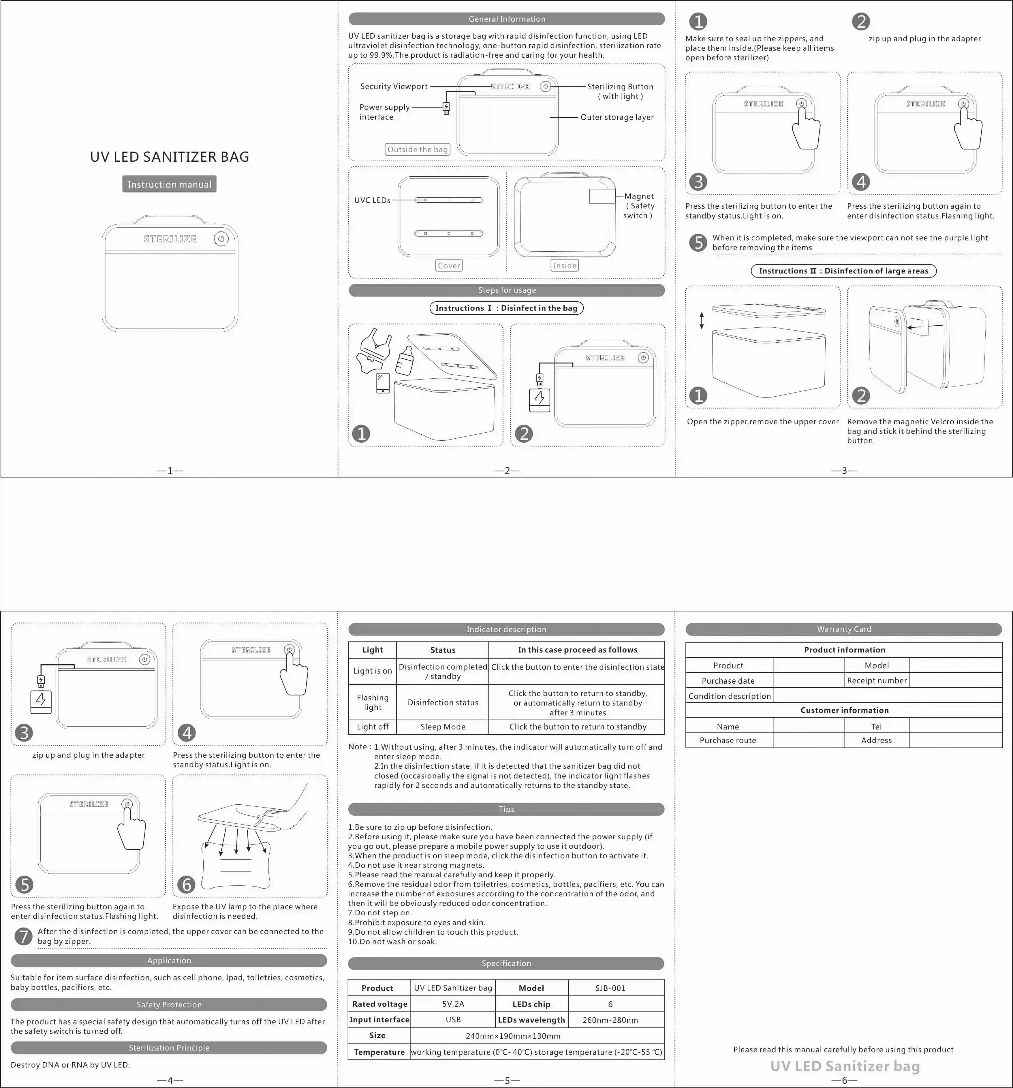 
Popular Multi-Function Disinfection UV Sterilizer Bag Small size with CE 