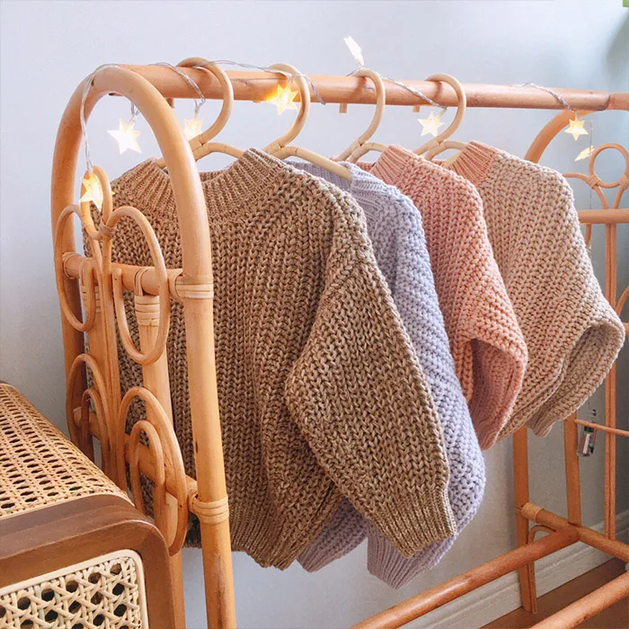 

Fall Winter Toddler Kids Boutique Thick Baby Girl Pullover Plain Long Sleeves Jumper Sweaters