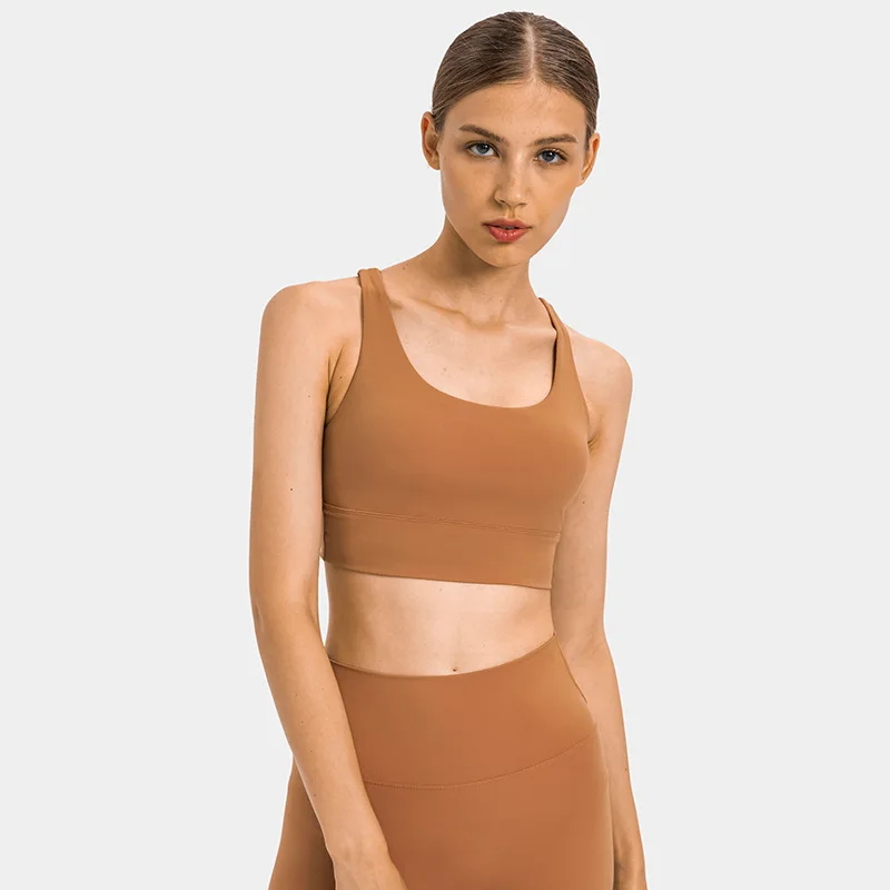 

2021 Autumn New Arrival Cross Back Women Yoga Bra Shockproof High Strength Women Sports Bra Gym Fitness Women Sports Underwear, As the pics show or customized colors