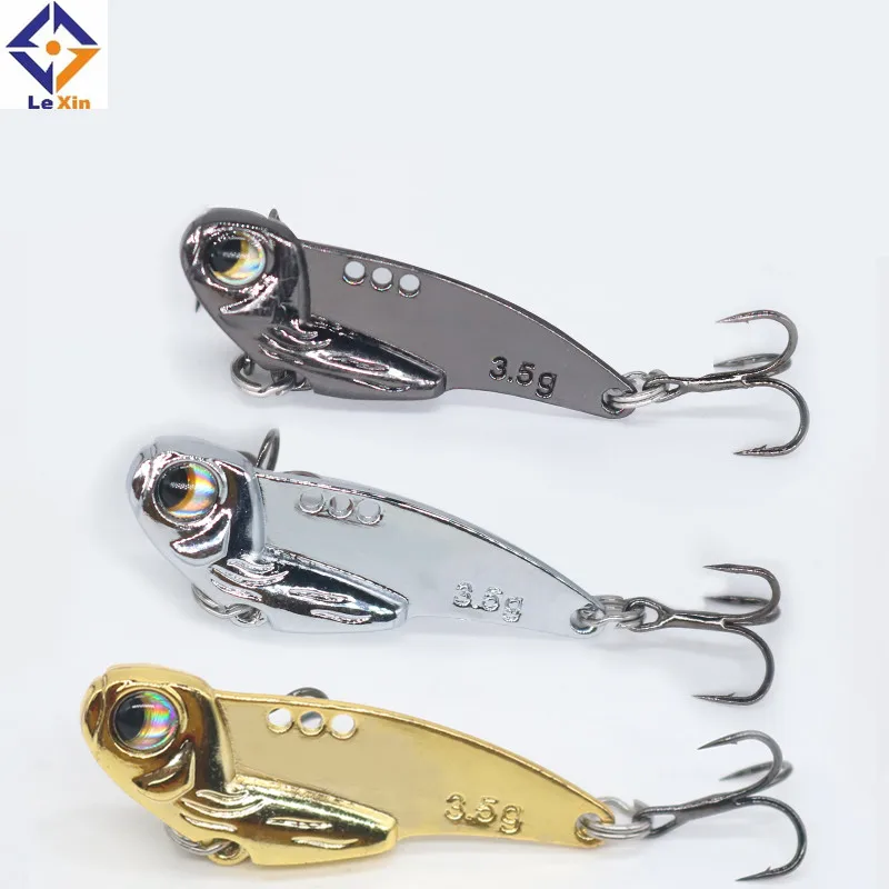 

New style 3.5g 7g 12g 18g Sinking Metal Mini VIB Spinner Artificial fishing Lures Bait for freshwater use, Gold/sliver/gun black