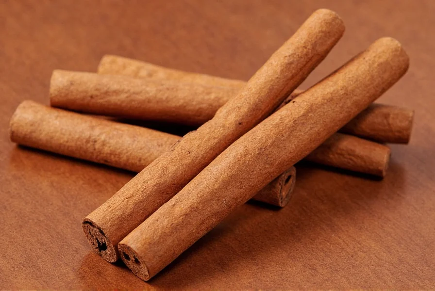 Close-up of Saigon cinnamon sticks with measuring spoon showing recommended daily portion
