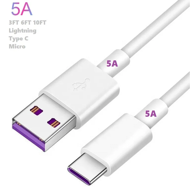 

High quality USB3.0 5A fast Charging Data Cable Amazon QC3.0 quicky charger cable for Mobile Phone Type C Micro Charger