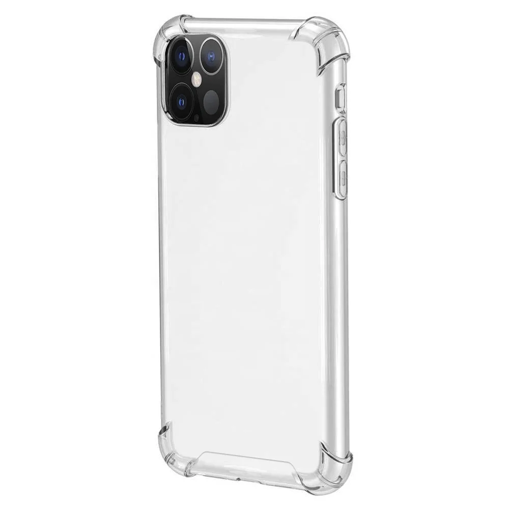 

1.0MM Thickness Reinforced Four Corner Bumpers Clear Soft TPU PC Phone Case For iPhone 12 Pro Max, Multi-color, can be customized