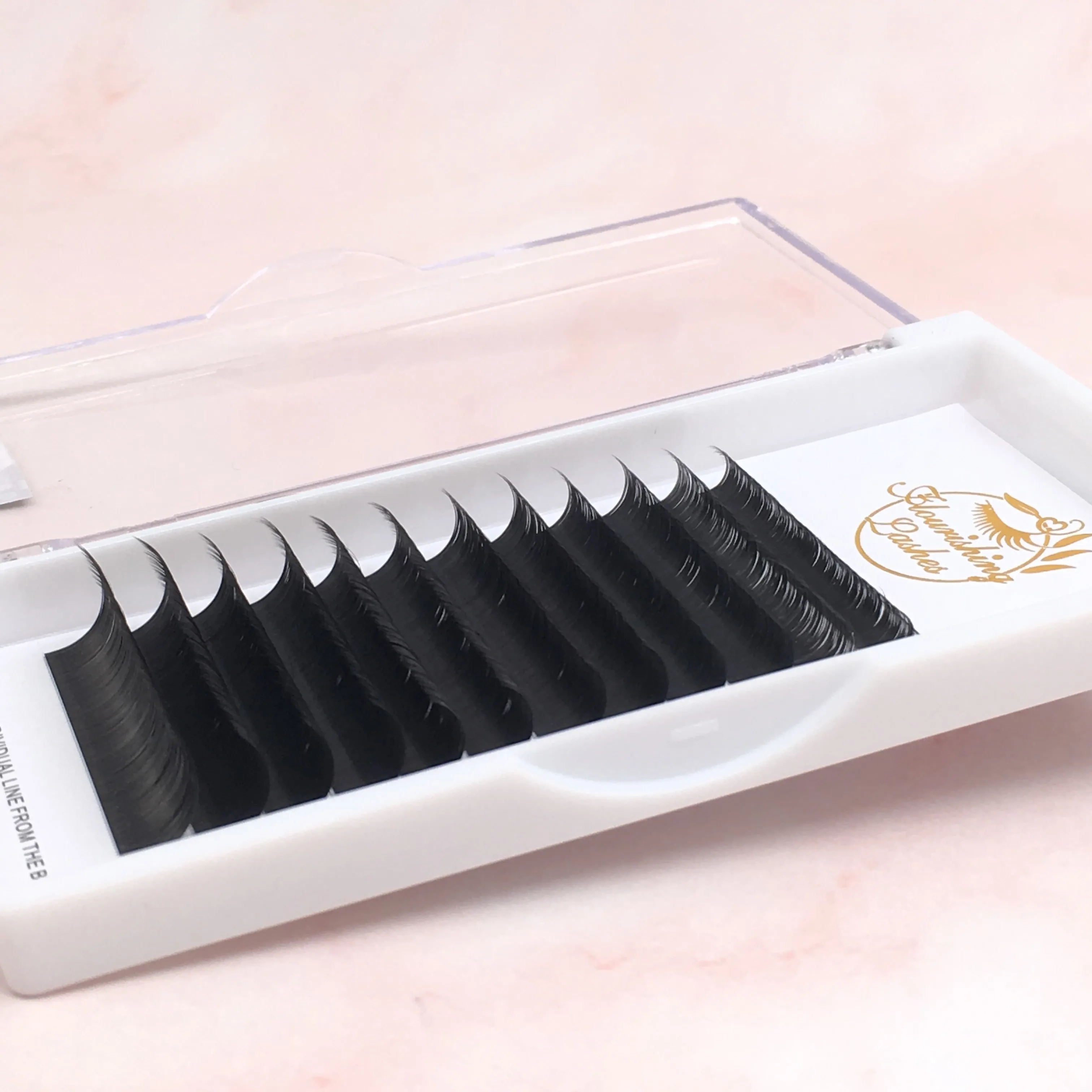 

0.20mm D curl 8-15mm mix Flat lashes split tips lashes faux mink eyelashes, Deep black