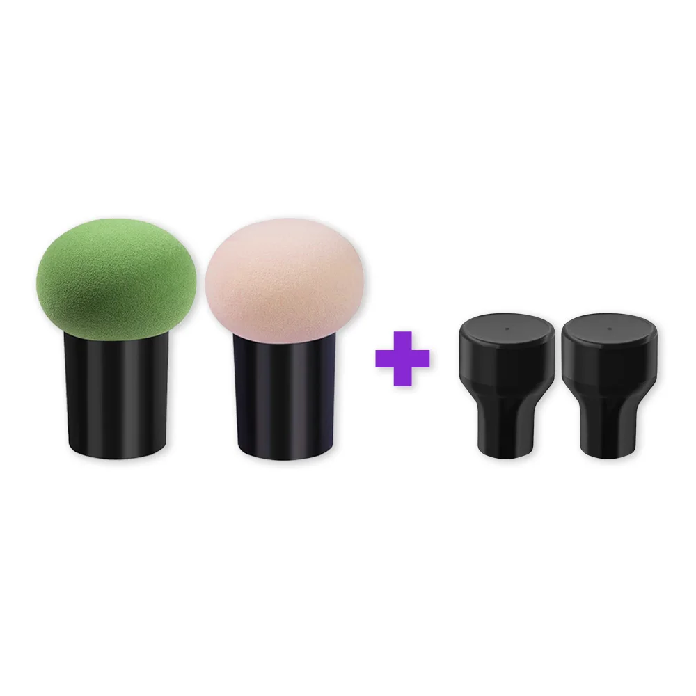 

Beaumaker Hot Sale Makeup Powder Puff Set 2 Pieces Mushroom Latex Free Soaked Makeup Sponge Guangdong Makeup Accessories, 7colors