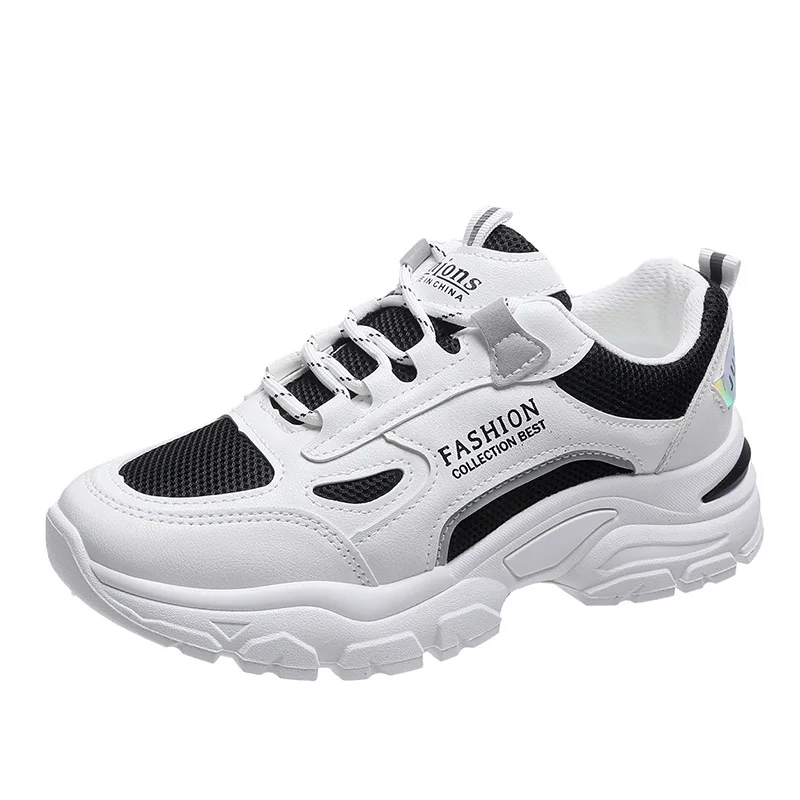 

Genuine Blue Color Genuine Leather Lining Material White Color Chunky Shoes