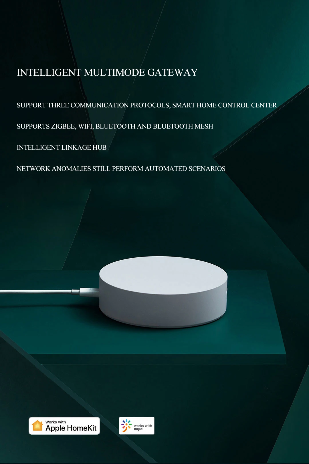 Support WiFi bluetooth Intelligent multi-mode gateway ZigBee 3.0 standard protocol smart hub work with HomeKit - ANKUX.COM