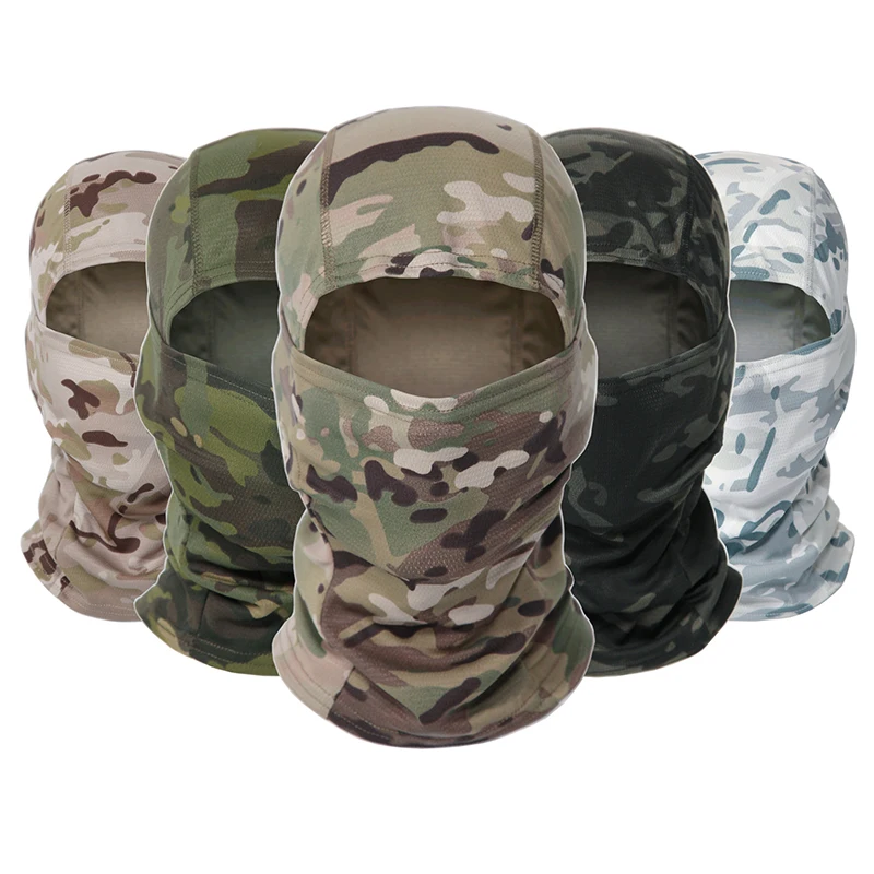 

Outdoor Camo Motorcycle Cycling Hoods Headgear Liner Camouflage Full Face Mask Hats Tactical Military Balaclava, 19 color