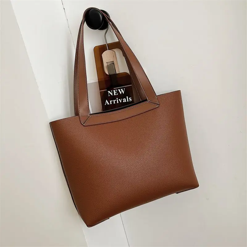 

Custom fashion extra large pu leather litchi grain women shopping hobo bag women tote retro handbag, 3 color