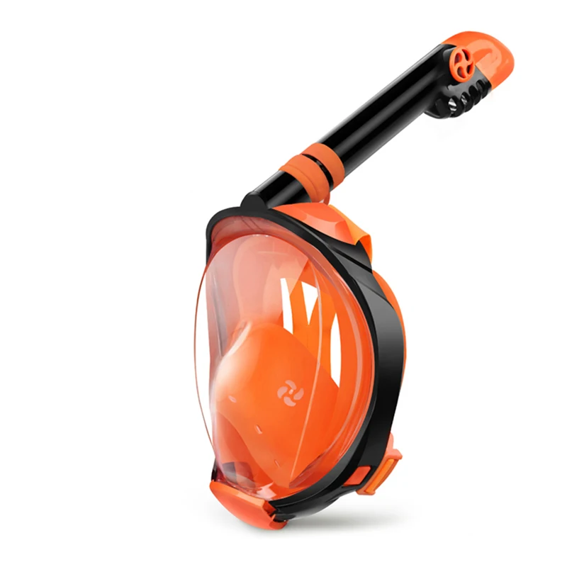 

2021 Amazon Hot Selling Full Face Dry Diving Mask Snorkel Mask, Orange blue black pink green yellow 18 colors available