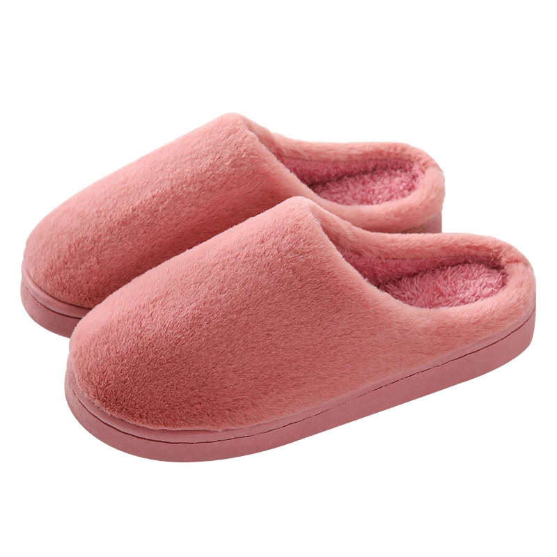 

Factory winter customized plush slippers house indoor home slippers for women and man, Solid