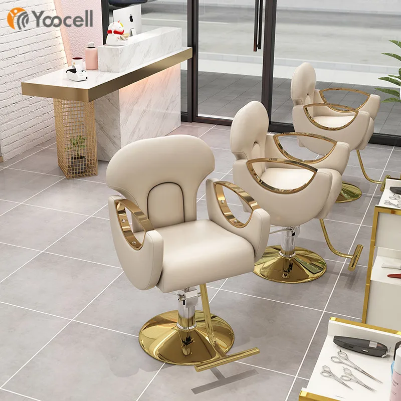 Yoocell New Popular Style Luxury Hydraulic Salon Styling Chair Gold