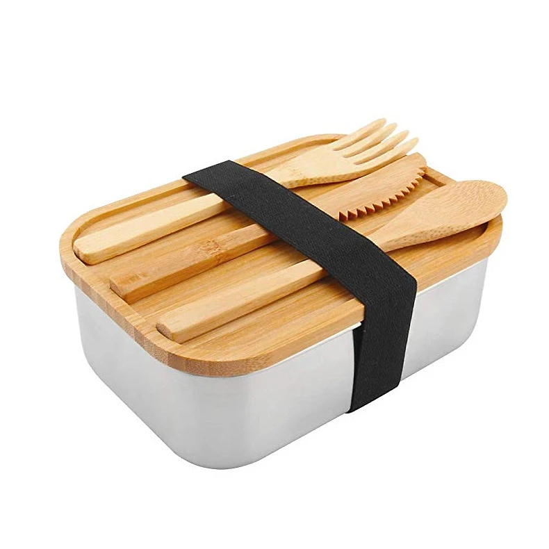 

Mikenda Metal Material Eco-Friendly Wholesale Bamboo lid lunch box, Customized color