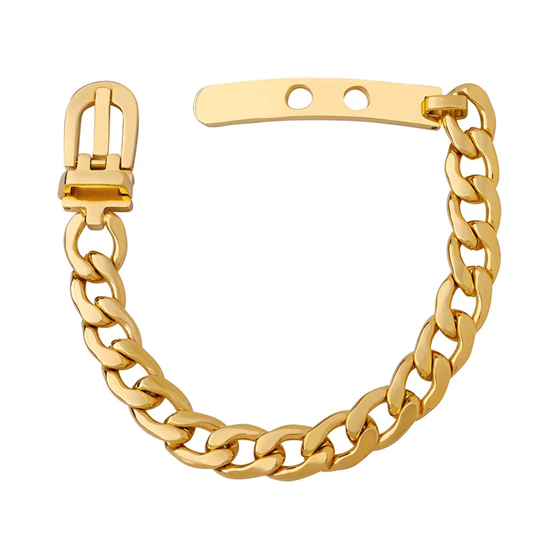 

Carline Gold Personalized Stainless steel bracelet Dainty Oem Jewelry 18k Gold Plated Wholesale Minimalist Jewelry