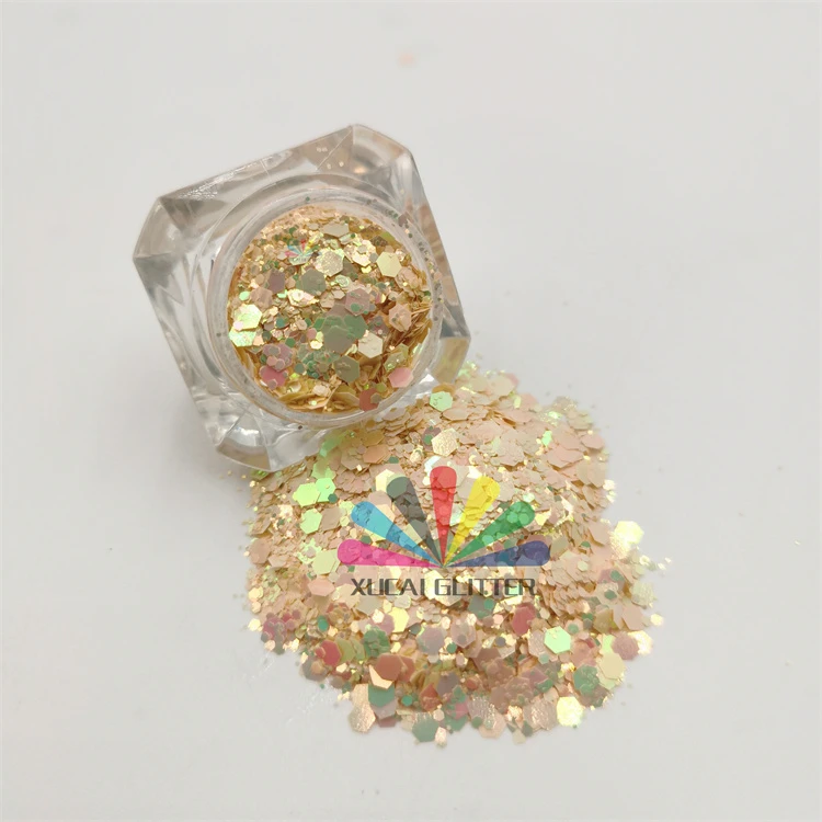 

XUCAI factory bulk Tumbler glitter wholesale mix fine chunky glitter in bulk