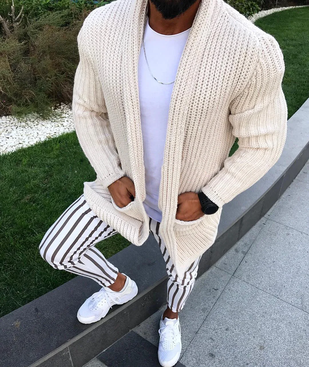 

Men Pocket Long Sleeve Cardigan Sweater Knitwear OEM Men Sweater Casual Custom Winter Sweater