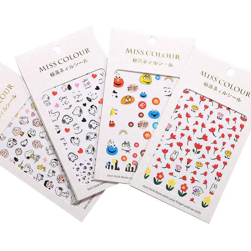 

Nail Decal holographic nail sticker 3D Set Flower cartoon strawberry