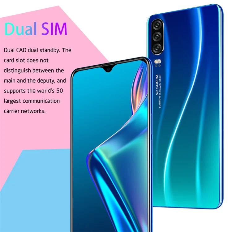 

Trend design lightweight front 800 mp wide-angle 8+128g 6.3 inch dual sim smart mobile phone