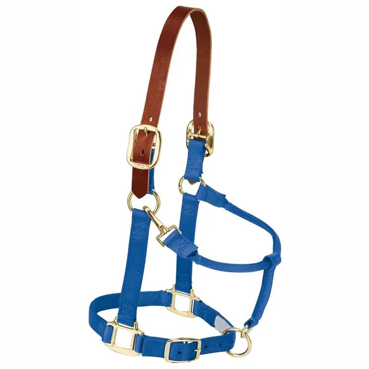 Best Selling Arabian Nylon Horse Halter With Leather Strap,Private Label Horse Products Nylon