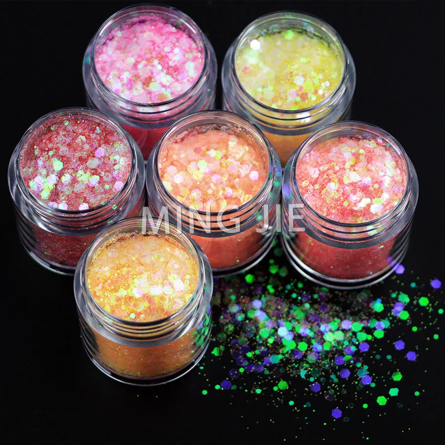 

Cheap Price Mermaid Chunky Glitter Sequins Bulk Craft Tumbler Nail Eye Face Magic Iridescent Glitter Mix Powder