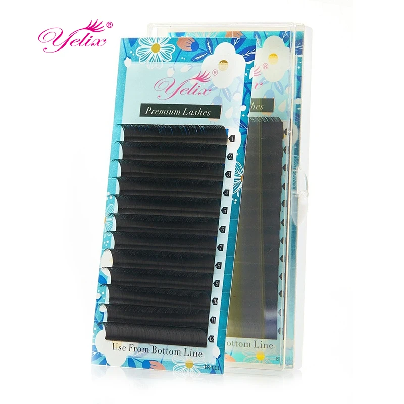 

Yelix 0.25mm CC Curl Cola Para Cilios Classic Siberian Lash Trays Russian Volume Minklash Trays Individual Eyelash Extensions, Matte black