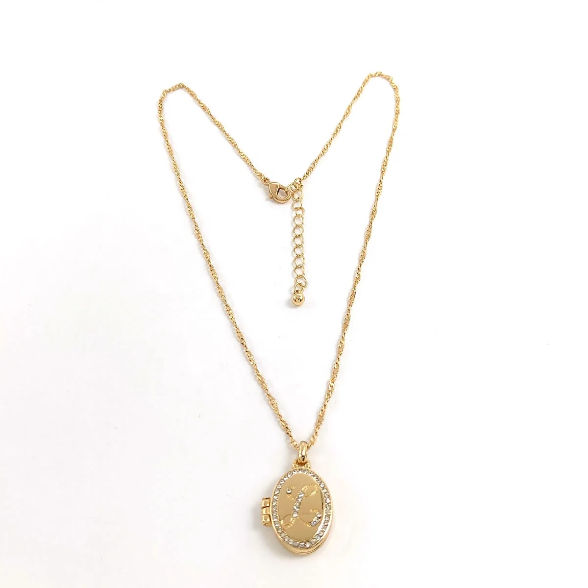 

Fashion Jewelry wholesale simple style locket Pendant smooth surface gold plated necklace