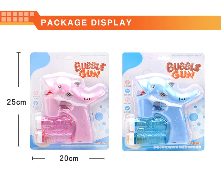 Hot sale automatic light music soap toy  colorful bubble dolphin bubble toys bubble gun with 2 soap water