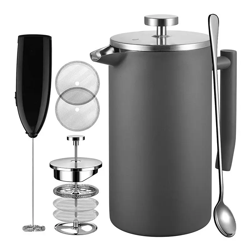 

Classical Style Stainless Steel Double Wall Coffee Maker French Press with Custom Logo