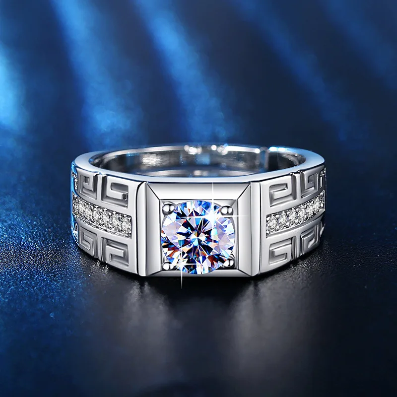 

2023 Wholesale Open Ring Fashionable Four Claw Diamond Rings For Men European And American Designer Ring