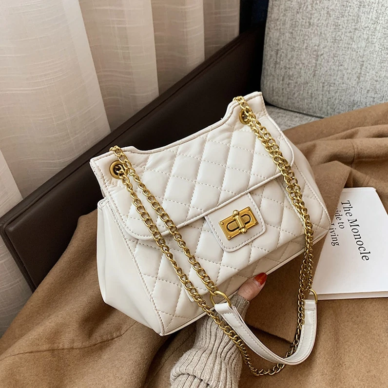 

XP1292 2020 new trendy fashion Lingge chain small solid color handbag