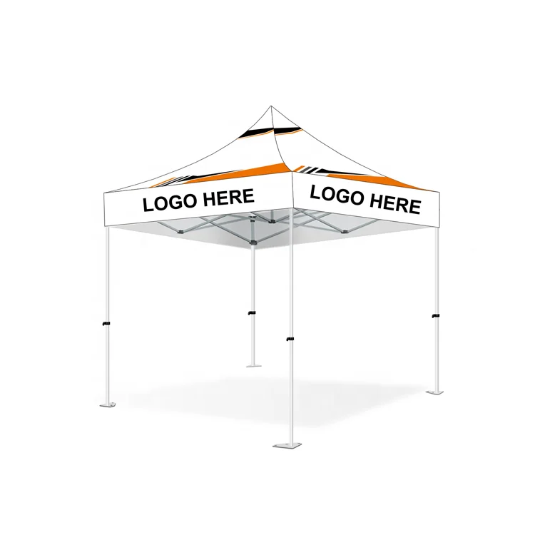 Pop Market Stall Promotional Waterproof Aluminum Alloy Gazebo Tent PVC Walls Dye Sublimation Print 3x3 10x10 Custom Canopy Cover