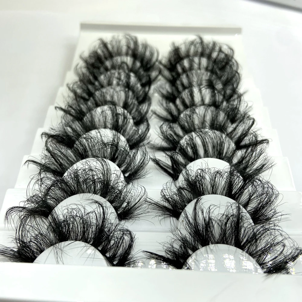 

private label 8 pairs false eyelashes strips Lashes 3d wholesale vendor faux mink lashes custom OEM fluffy eyelashes