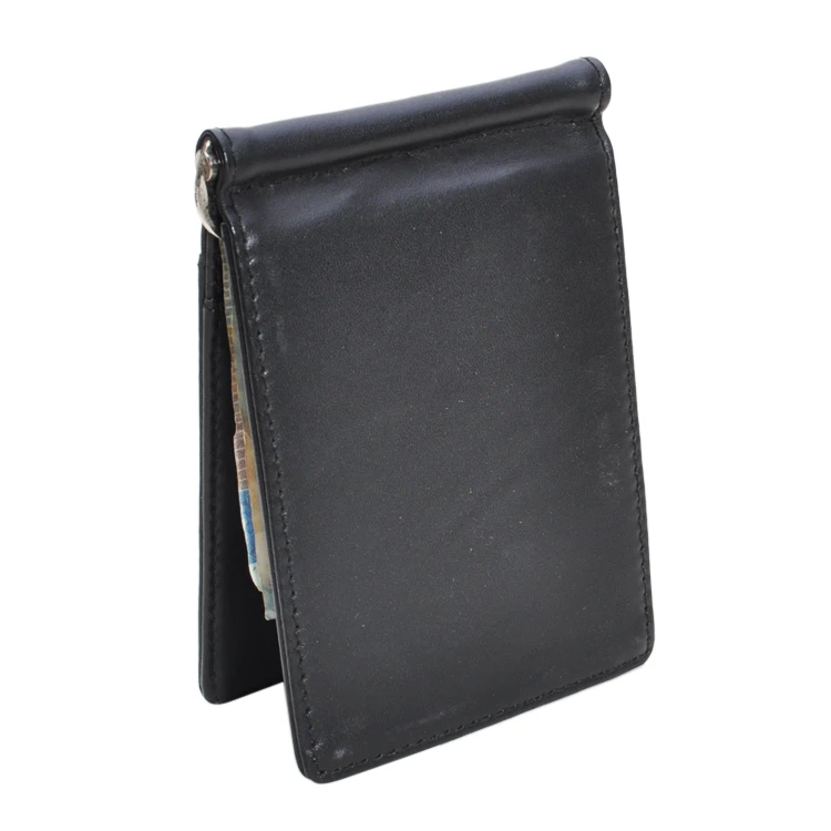 

OEM PU Slim Front Pocket RFID Blocking Leather Money Clip Wallet, Black