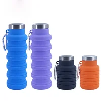 

LC-1713 Custom foldable water bottle 355ML 700ML Collapsible Drinking cup Silicone Sports Water Bottle