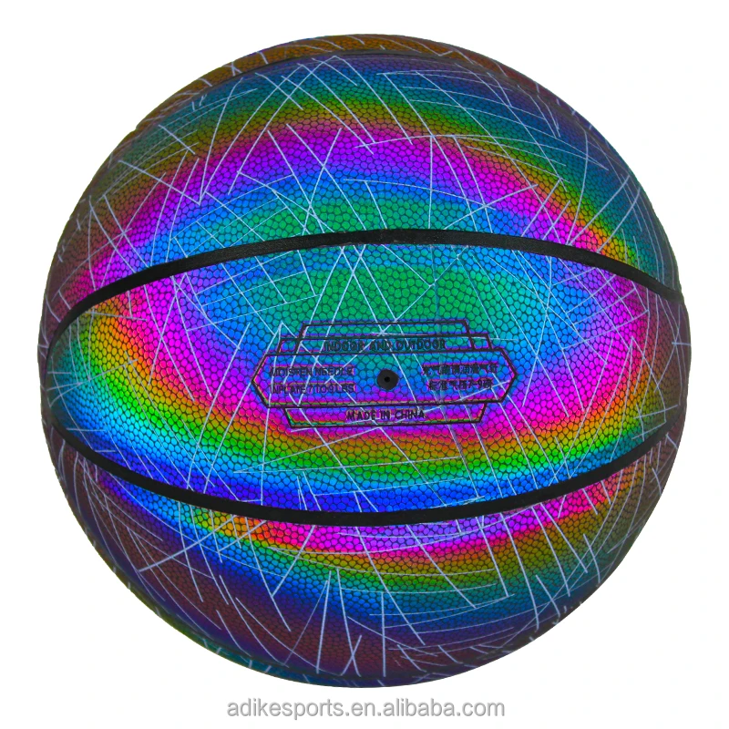 

adike baloncesto bolas de basquete basket glow in the dark ball custom logo glowing reflective holographic luminous basketball, Custom personality color