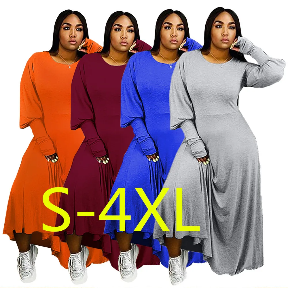 

Plus Size 4XL Elegant Long Maxi Dress Autumn Winter Warm O Neck Women Flare Long-sleev Pleated Dress 2022 Woman Clothing