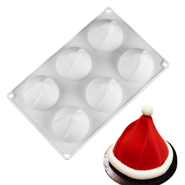 

6 Cup Christmas hat Chocolate silicon soap mold square handmade soap mold for Cake Decorating, Making Chocolate, Cupcake, White