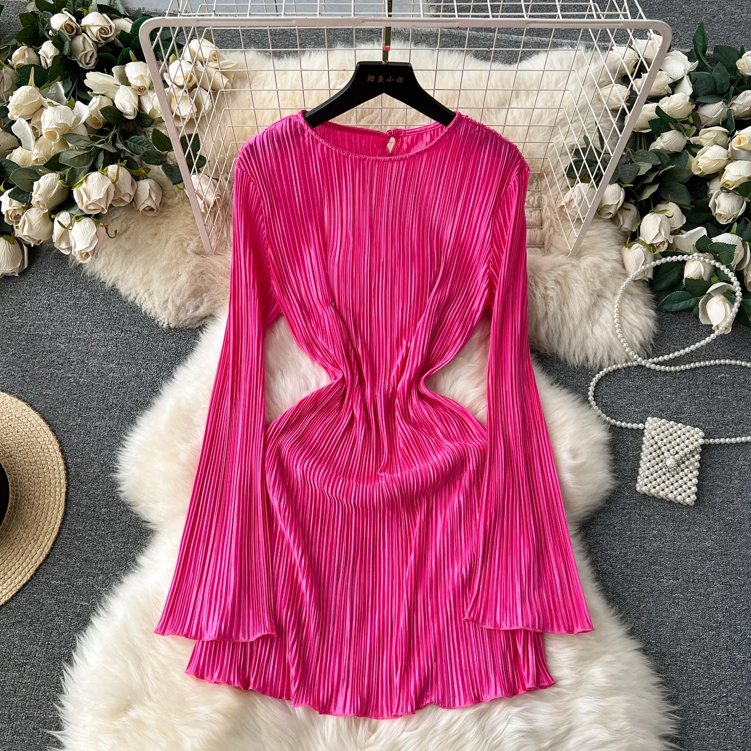 

2023 Puff Sleeve High Tight Waist Summer Dresses Ruffle Modest Dress