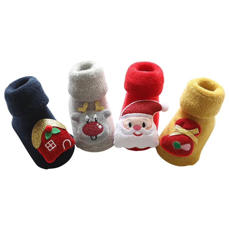 

Christmas socks Autumn and winter terry thickened baby socks dispensing non-slip baby floor socks Christmas cartoon dolls gifts, Picture shows