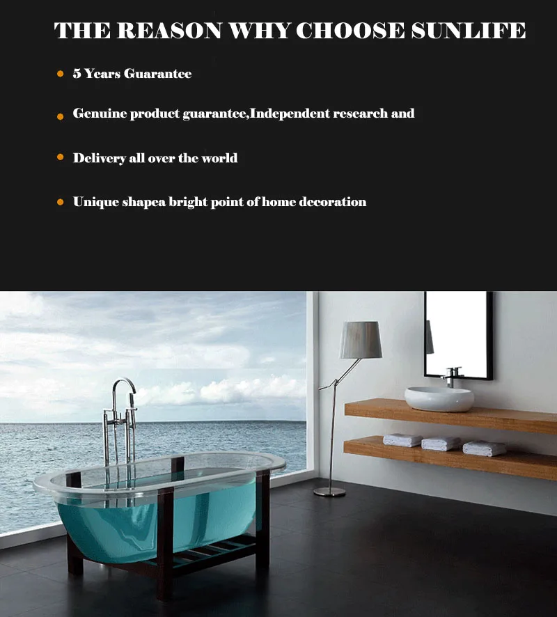 2020 Luxury Massage Transparent Acrylic Bathtub And Safety Glass