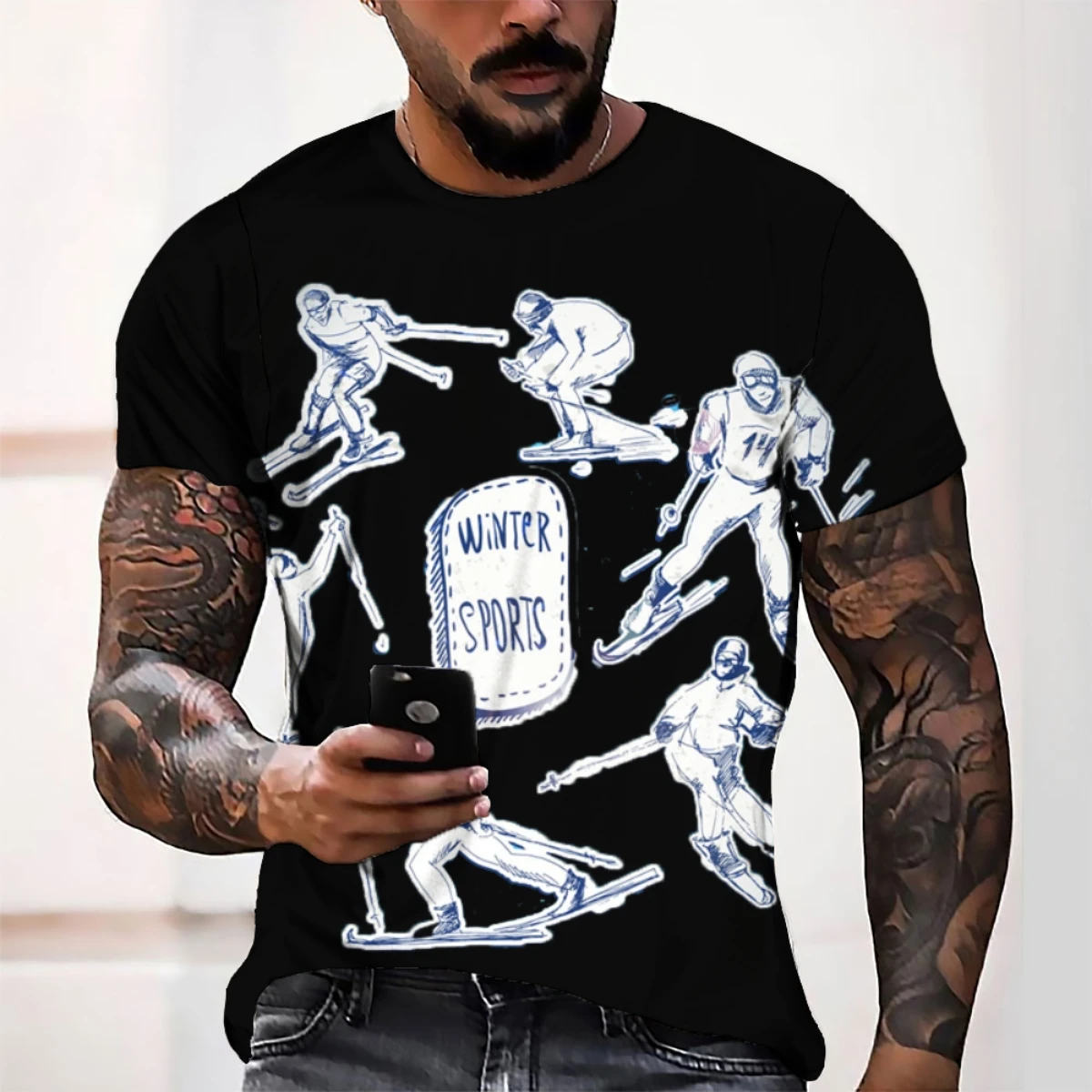 

Wholesale Custom Beijing2022 Breathable Short Sleeve 3d T Shirt For Men