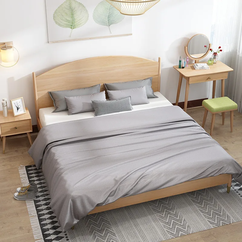 product-BoomDear Wood-Lasted morden trend OEMODM supported simple design double single wooden bed fo-1