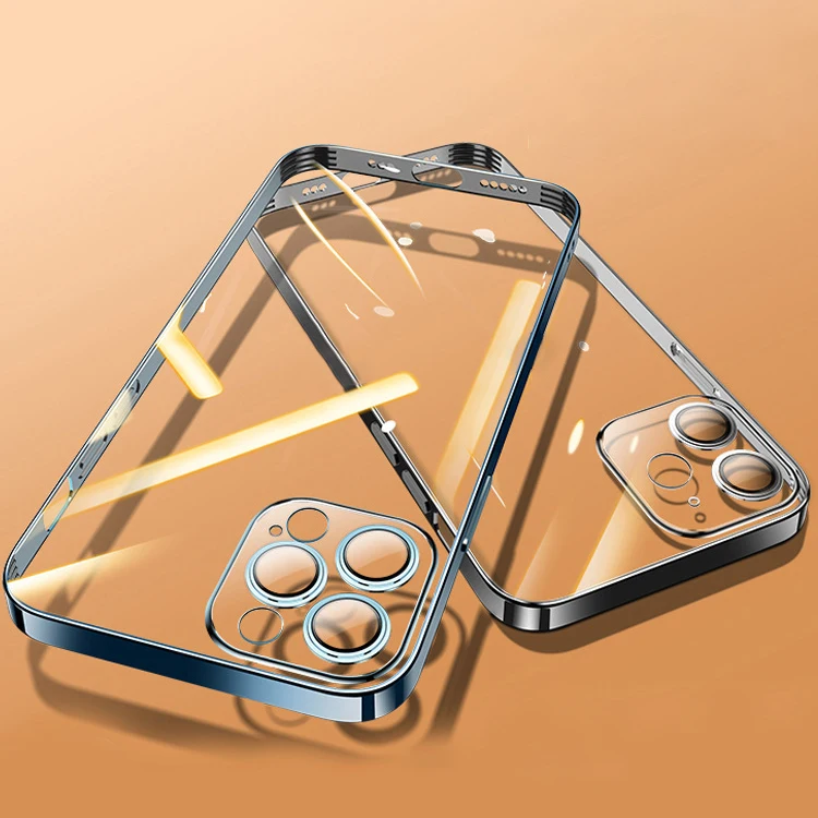 

Plating Case For iPhone 13 Pro Case Full Lens Cover Shockproof Soft TPU Back Cover Clear Phone Case For iPhone 12 Pro Max Mini