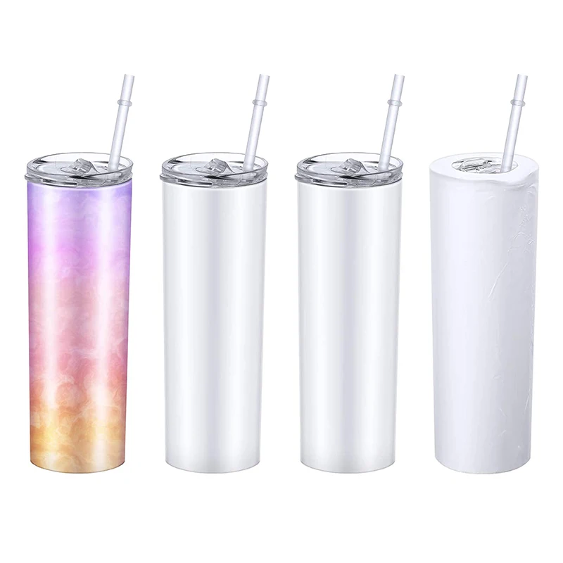 

RTS 20oz 30oz Sublimation Blanks Straight Skinny Tumbler Double Wall Stainless Steel Tumbler Cups In Bulk With Lid And Straws, Customized color
