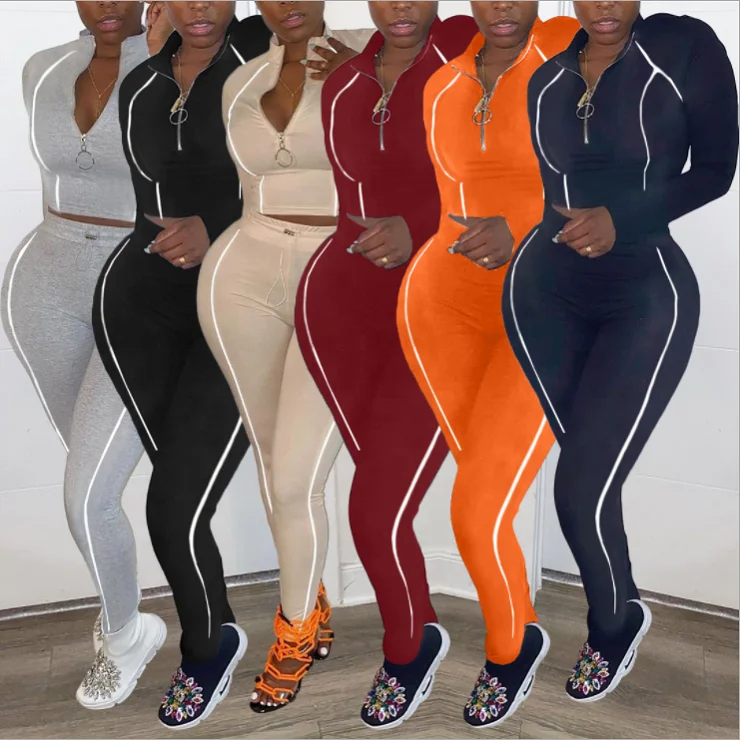 

plus size summer spring lady female women clothing clothes sexy two 2 piece outfit pant set Women's Sets With Patchwork, Black,orange,navy,gray,red,khaki