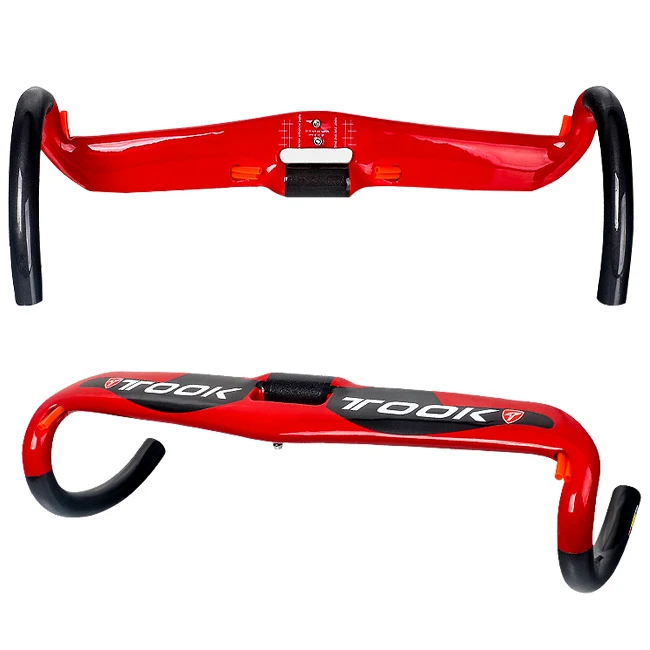 

Hot sale red/black/white toseek racing carbon fibre handle bar 400/420/440 road bike cycle roadbike bicycle handlebar, Customized