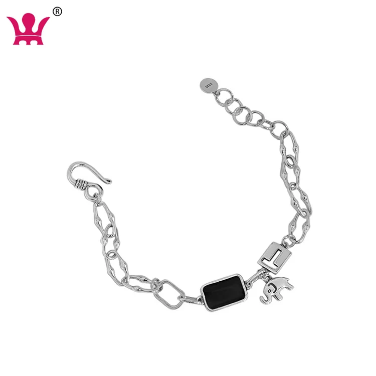 

Tassel Elephants Charm Bracelet 925 Sterling Silver Women Girls Bracelets